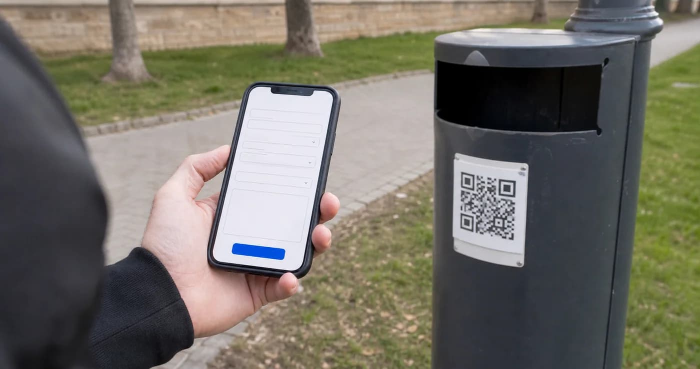 Formulář se otevře přímo u označeného místa a ví, čeho se týká.